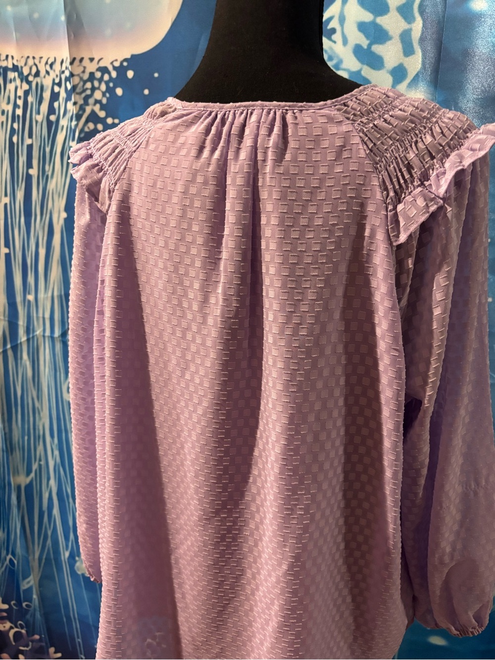 Lavender Long Sleeve Peasant Top - Unbranded - Picture 10 of 14